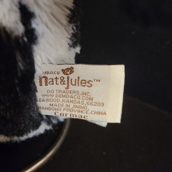 Demdaco Nat & Jules Cormac Cow Hand Puppet Fuzzy Plush Calf Black White 12 Inch - Picture 6 of 12